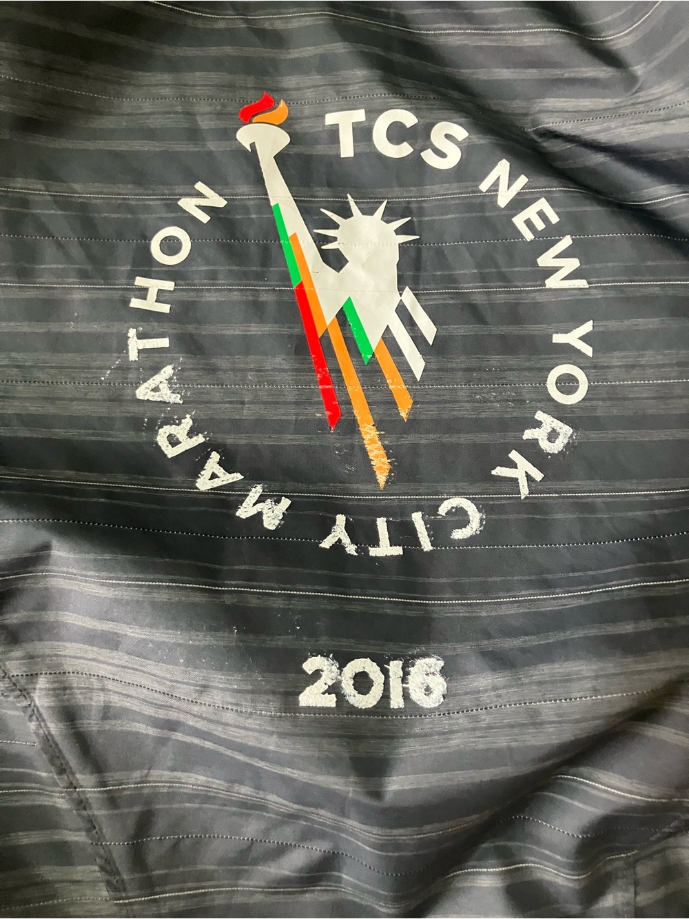 Asics Women's Black Jacket with Multicolor logo—-New York City Marathon